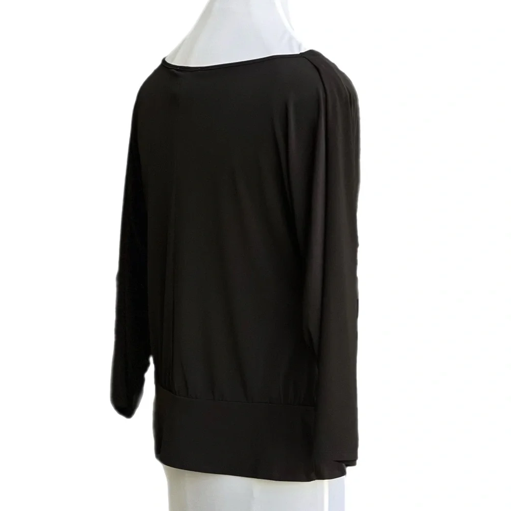 laundry by Shelli Segal Size Small Black Long Sleeve Top Excellent Condi…
